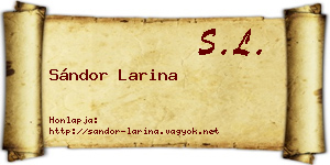 Sándor Larina névjegykártya