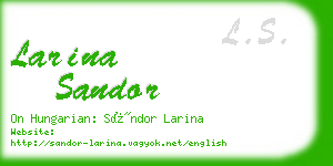 larina sandor business card